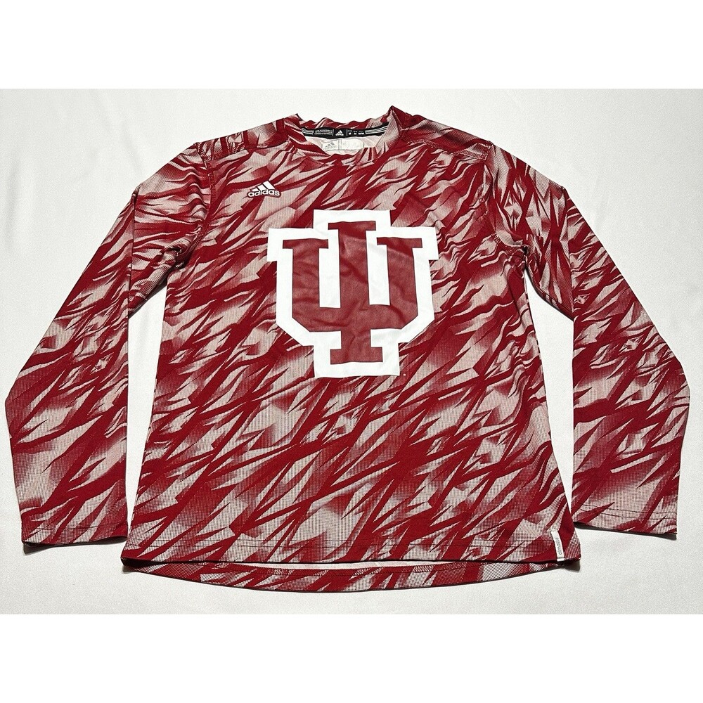 Indiana Hoosiers Adidas Shirt Long Sleeve 4890A IU Mens Medium *READ FLAWS**